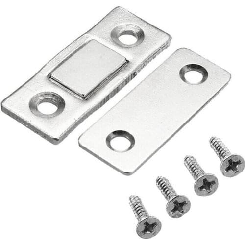 2Pcs Door Bolt Ultra-thin Durable Strong Magnetic Buckle Invisible Cabinet Door Suction With Screws for Cupboard Bookcase