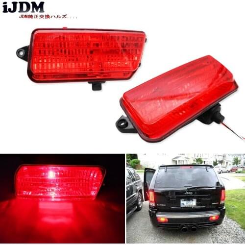 IJDM Complete Set LED Rear Fog Light Kit w/ LED Bulbs, Rear Foglamps, Wirings For 2005-2010 WK1 Jeep Grand Cherokee WK1