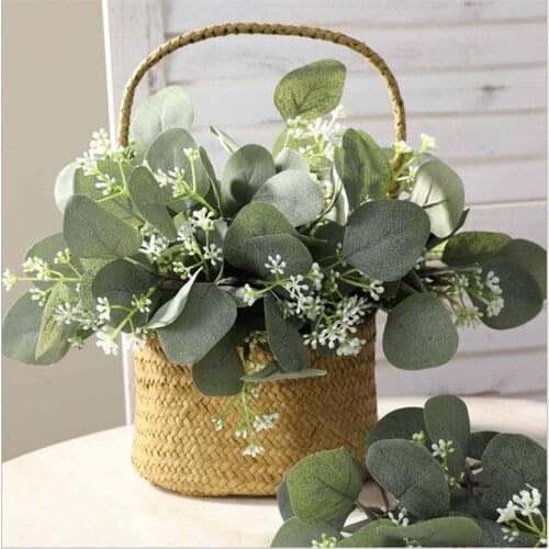 10Pcs Artificial Plants Branch Eucalyptus Leaves for Home Flower Arrangement DIY Wreath Wedding Bouquet Leaf Decor Fake Greenery