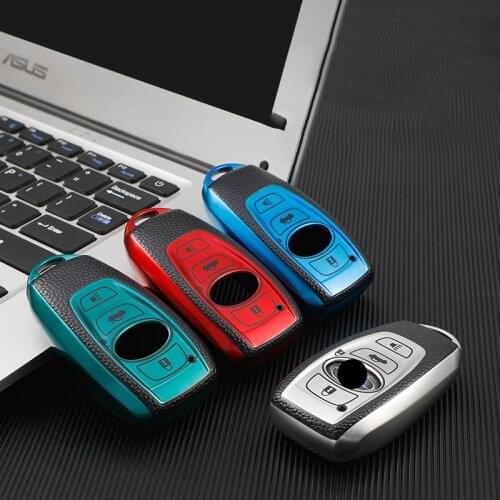 Carbon TPU Car Key Case For Subaru XV BRZ Forester 2019 Legacy Outback Keychain Holder Protector Car Key Case Car Accessories