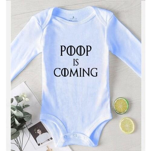 Winter Jumpsuit Kids Poop Is Coming Newborn Baby Boy Winter Clothes Toddler Jumpsuits Clothing for Babies Children Rompers