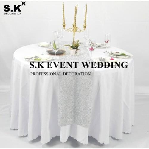 Good Looking Glitter Sequin Table Cloth Runner For Wedding Banquet Event Dining Decoration