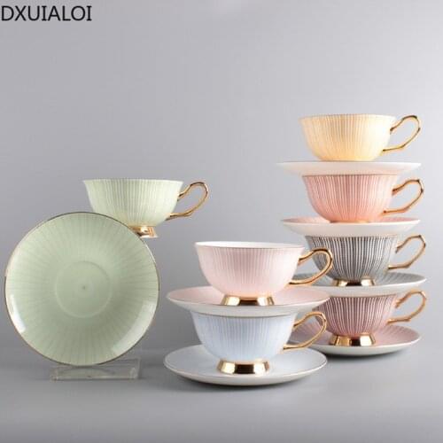 Colorful Bone China Coffee Cup Simple Creative Exquisite Afternoon Tea Flower Tea Cup Phnom Penh Ceramic Cup Water Cup200ML