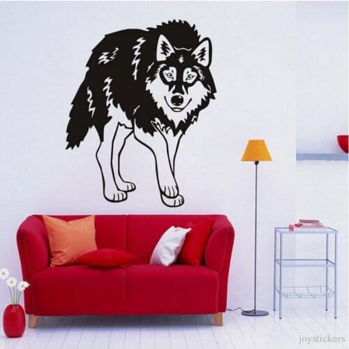 Creative Animal Wolf Direct Deal Door Wall Art Sticker Quote Sofa Background Decal Vinyl Removable Decal Living Room joy792