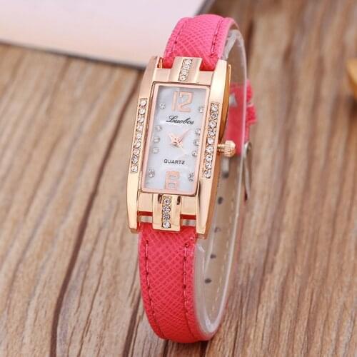 Fashion Trend Rhinestone Student Quartz Watch Rectangular Korean Womens Watch Compact Watch