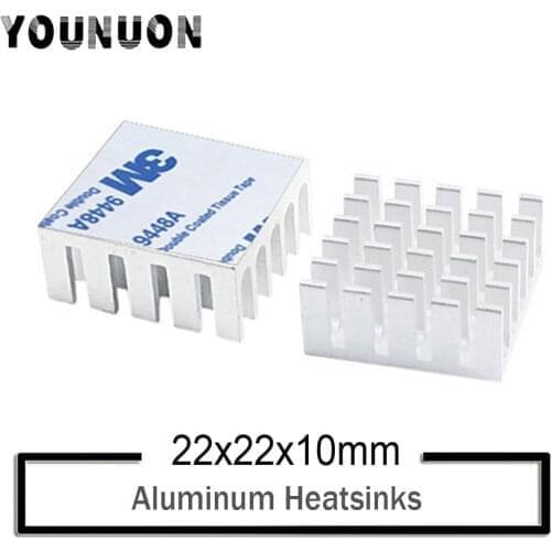 10Pcs YOUNUON IC Chipset Sliver 22x22x10mm Chip Radiator Aluminum Heat sink