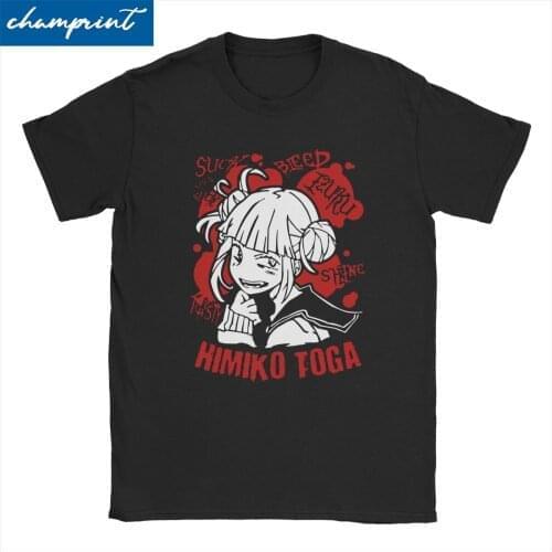 Novelty Boku No Hero Academia Himiko Toga T-Shirts Men Womens Crew Neck T Shirt My Hero Academia Tees Plus Size Tops