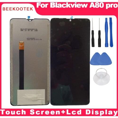 New BEEKOOTEK For A80 pro Touch Panel + LCD Screen Full Assembly for Blackview A80 Pro Phone Touchscreen Replacement Spare Parts