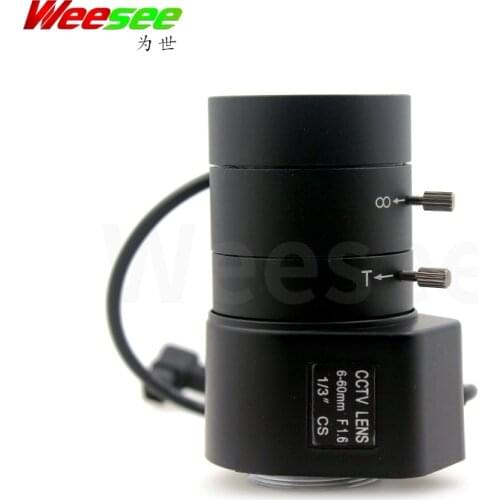 WS 6-60mm F1.6 format 1/3'' inch CCTV lens CS mount auto iris varifocal zoom IR CCTV lens for box body camera