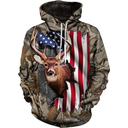 Deer Hunting Camo 3D Printed Men Hoodies/sweatshirts Harajuku Fashion Hooded Autumn Hoody Casual streetwear Drop shipping SY-55