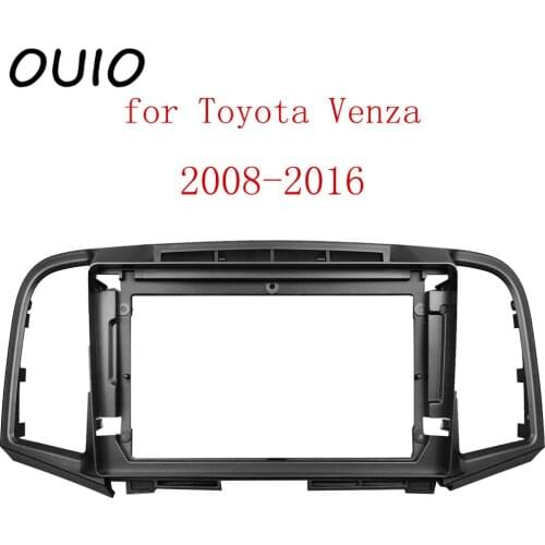 OUIO 9 inch car dashboard Double Din DVD frame decoration kit dashboard panel suitable for Toyota Venza 2008-2016 frame