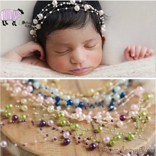 Newborn Girl Pearl Headband Photography Props Baby Photo Shoot Headwear Hair Accessories foto shooting Prop Baby haarband Gift