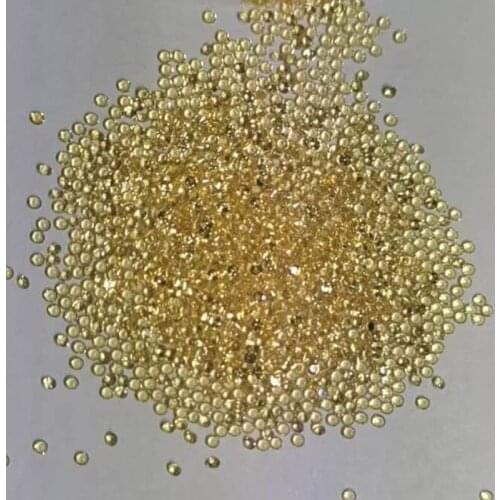 Sale 1000pcs/Lot 1-3mm Yellow Color Synthetic Nano Stone Round Shape Brilliant Cut Lab Gems Loose Beads For Wax Setting Jewelry