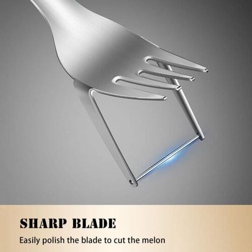 Stainless Steel Meat Cutter Fruit Cutting Fork Spoon Kitchen Accessories Fruit Slicer Melon Fruits Cake Scoop Assorted Kitchen
