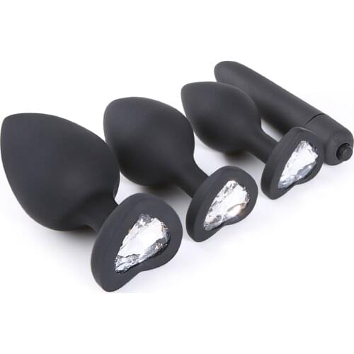 Silicone Anal Plug Jewel Decoration Butt Plug Sex Toys for Women Man Couple Gay Prostate Massager Bullet vibrator Anus sex Toys