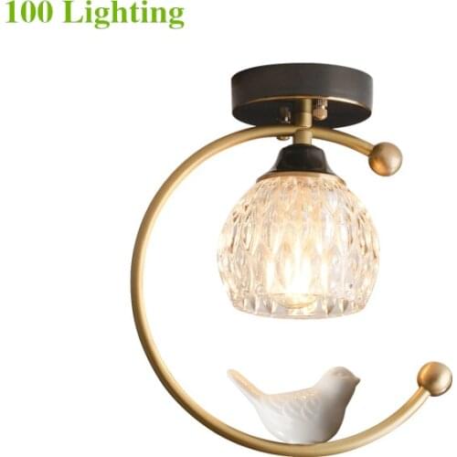 Modern Crystal Aisle Pendant lights White Bird Decoration E27 LED Restaurant Bedroom Pendant lamp Home Loft Art Deco Gold Metal