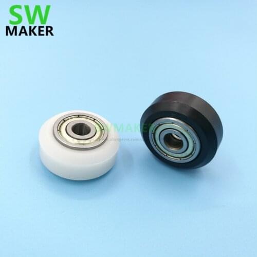 SWMAKER OX CNC 3D printer partsDIY dual V wheels Solid V Delrin Wheel - V Slot Aluminium Linear Extrusion 5/8mm bore black/white
