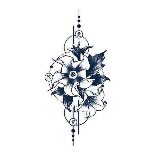 167MM×81MM Bian Flower Tattoo Applique Arm Men Waterproof Tattoo Sticker Mandala Flower