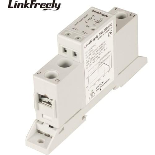 TRA23D10K DC AC Din Rail Solid State Relay SSR 10A 24-280VAC Output 3V 5V 12V 24V 32VDC Input Electrical Relay Control Voltage