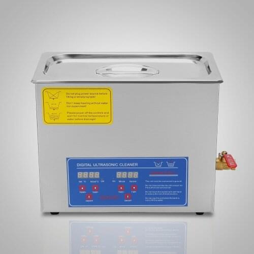 Heated Ultrasonic Cleaner with Digital Timer 200W 6 L Stainless Steel