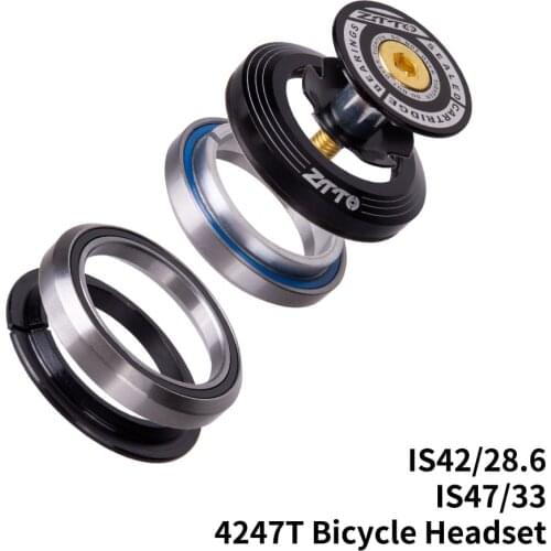 Bicycle Bearing Headset 42mm 47mm 1 1/8"-1 1/4" 1.25 inch 33mm Tapered Tube fork IS42 IS47 Integrated Angular Contact