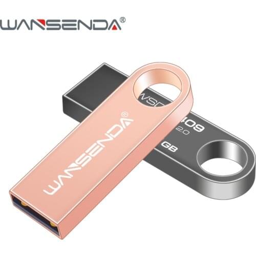 WANSENDA Waterproof USB Flash Drive 32GB USB Sticks Pen Drive 4GB 8GB 16GB 64GB Mini Pendrive Metal Memory Stick