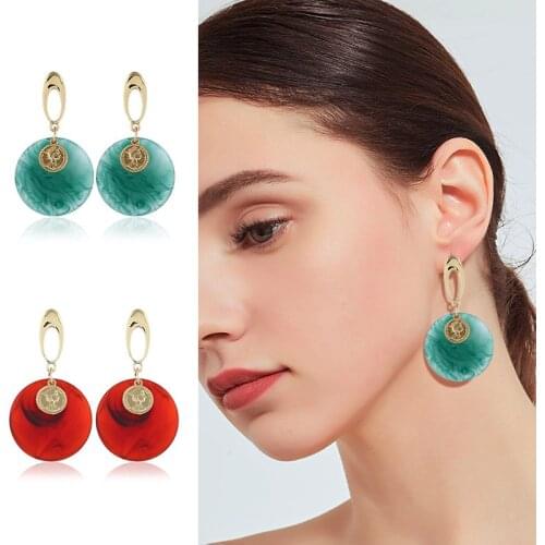New Circle Acrylic Drop Earrings For Ladies Trendy Dangle Earrings For Women Statement Jewelry Party Gift
