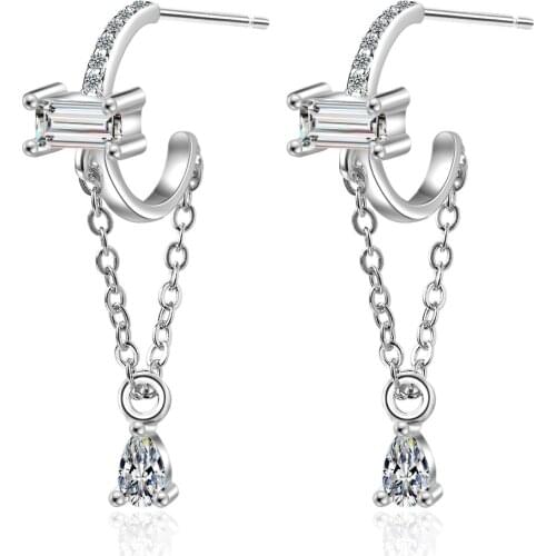 Utimtree High-grade Crystal Tassel Drop Earrings For Women Wedding Party Fashion brincos Jewelry