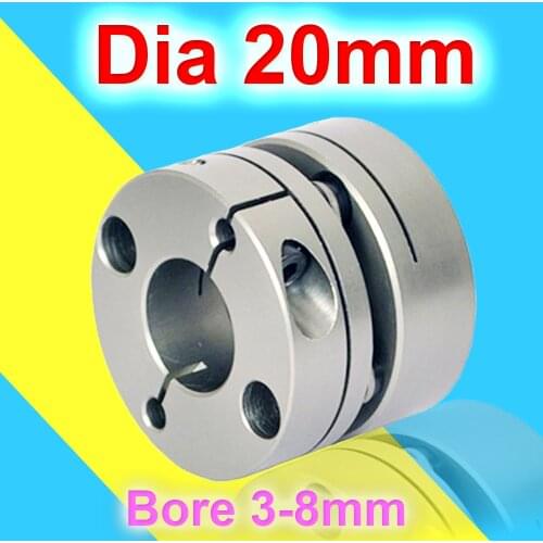 1PC Stepper Motor Shaft Disc Couplings Aluminum Alloys Single Diaphragm Encoder Elastic Connector 5/6/6.35/8MM D20
