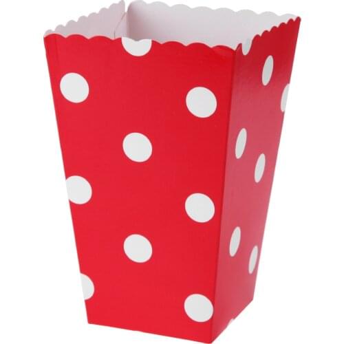 12pcs blue Popcorn Box pink Wave 11.5x7x5cm Red Dot Fries Packaging Box Birthday Party Christmas Decoration wedding Box