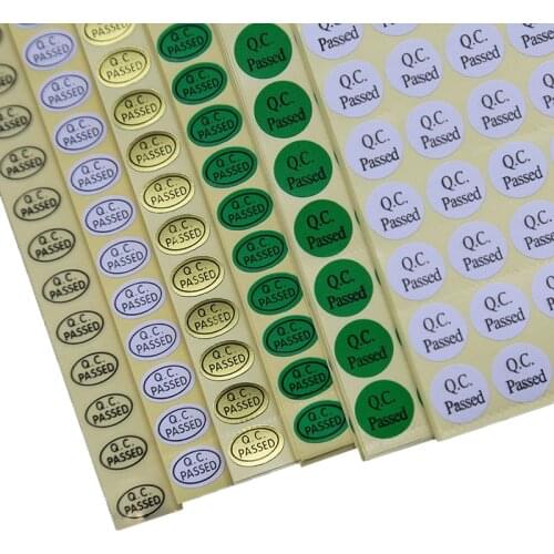 15 Sheet/Pack QC PASSED Sticker Self Adhesive QC Passed Stickers Label Oval Transparent Seal Sticker Company Office Supplies