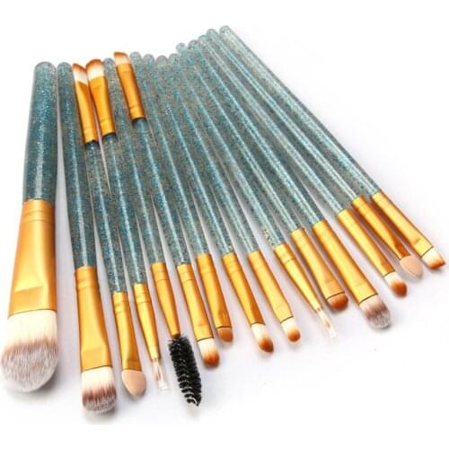 15PCS/Set Diamond Makeup Brushes Set Powder Foundation Blush Blending Eyeshadow Lip Cosmetic Beauty Make Up Brush Tools Kit