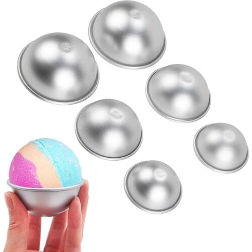 2PCS Round Aluminium Alloy Bath Bomb Molds DIY Tool Bath Bomb Salt Ball Homemade Crafting Gifts Semicircle Sphere Mold