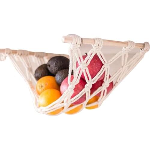 30*50cm Produce Veggie Banana Hammock Under Cabinet Fruit Holder Net Hanging Kitchen Produce Storage Fruit Holder
