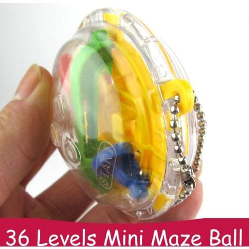 36 Levels Labyrinth Puzzle Ball Maze Toys Keychain Portable Antistress Toy Finger Puzzles for audlts and kids Novelty Key Cains