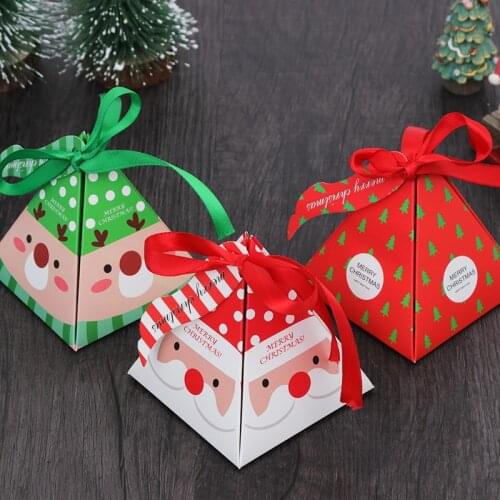 5pcs Creative Christmas Treat Box Candy Box Christmas Gift Box Santa Claus Packing Box Xmas Eve Gifts Christmas Apple Box