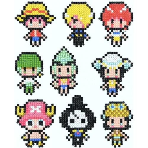 9Pcs DIY Animals Kids Round Diamond Painting Stickers Full Drill Diamond Painting Kits Embroidery Cross Stitch Manual DIY Tools