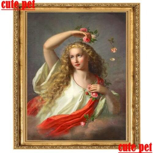 DIY European woman portrait Full Square/round 5D Diamond Painting No Frame Diamond Embroidery Cross Stitch Mosaic Sticker Gift