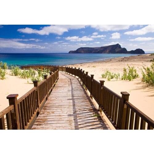 Boardwalk sea beach photo background vinyl beautiful bridal photography backdrop for photographer studio prop fotografia lv-1626