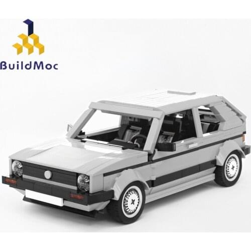 Buildmoc Technical Car Creator Expert Grey and Gold Golf 1:14 Model Set Building Blocks Super Racing Car Toys For Children Gifts