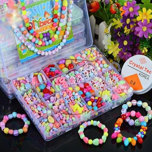 24 Grid Handmade Beaded Toys For Children Hama Beads Kids Crafts DIY Bracelet Necklace Jewelry Making Kit Girls Gift