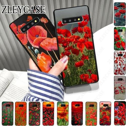 Red Poppies flowers Phone Case Shell For samsung galaxy s10plus s10e s10lite s9 s8plus s20plus s7 s6edge s20ultra case Cover