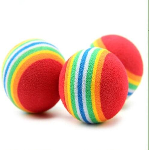 Color Elastic Eva Ball 35mm Pet Rainbow Ball Toy Ball Pet Toy Dog Toy Rubber Christmas Dog Toy