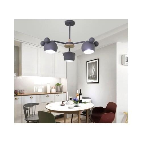 Childrens chandelier wood children hang wall lamp Nordic modern minimalist fashion creative solid corridor bedroom