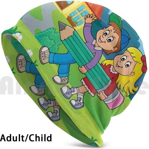 Children Going To School Beanies Knit Hat Hip Hop Big Boy Building Child Childhood Children Creativity