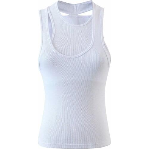 DOUJILI Simply 1 Piece Solid Strethy Tank Top For Women Sleeveless Backless Female Hot Summer Tops Casual Wearing