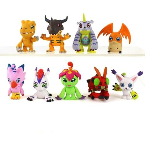 9pcs 4cm Digimon Adventure Figures Greymon Agumon Gabumon Patamon Tailmon Gomamon Piyomon Palmon Tentomon Anime Model Toys