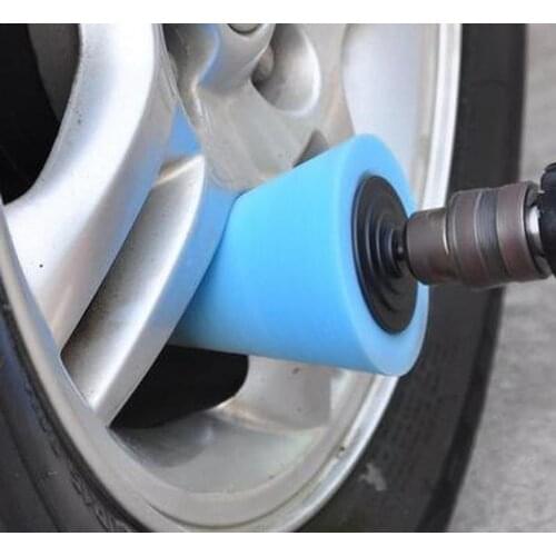 Auto Wheel Polishing Sponge Used for Electric Drill 3inch/ 4inch Burnishing Ball Polishing Cone Car Hub Buffing Sponge Gadget