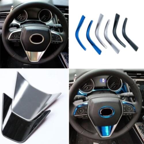 Stainless Steel Car Steering Wheel Button Trim Decorative Sequins For Toyota Camry 2018 2019 High-quality Interior Accessories