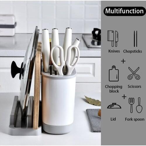 Kitchenware Collection Rack Multi-Functional Collection Tools Scissors Chopping Board Pot Cover Spoon Fork Chopsticks Finishing